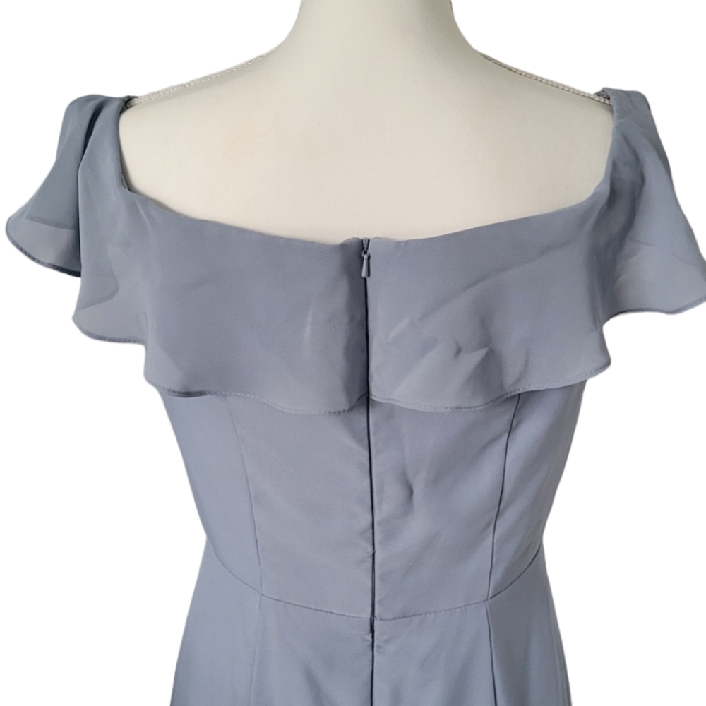 😁Beautiful Blue Prom Dress, Bridesmaids Dress Sheath/Column Off the shoul… - Picture 6 of 8